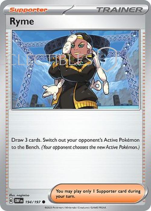 Pokemon Obsidian Flame 194/197 Ryme  Reverse Holo