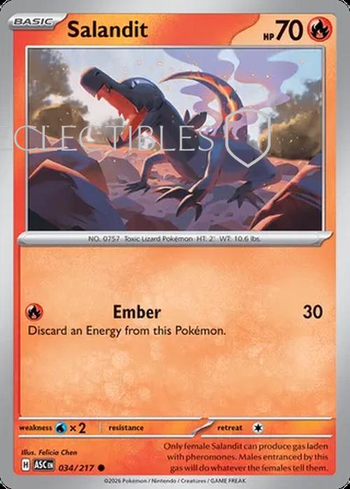 Pokemon Ascended Heroes 034/217 Salandit  Reverse Holo
