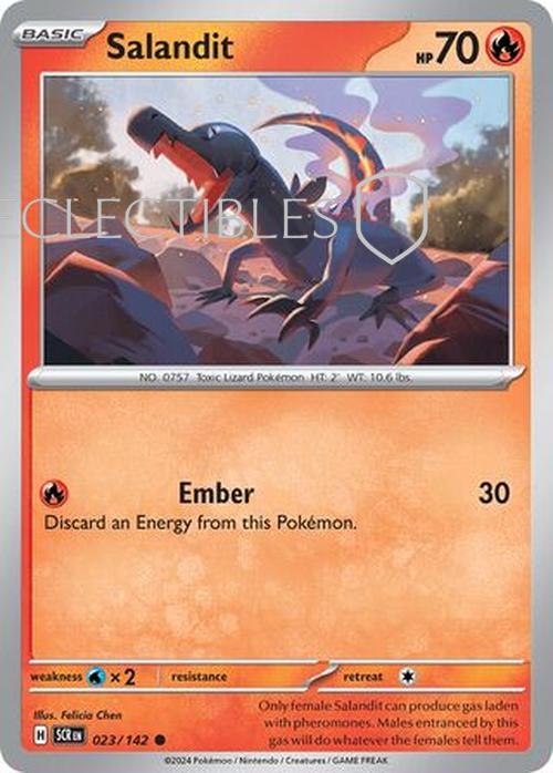 Pokemon Stellar Crown 023/142 Salandit  Reverse Holo