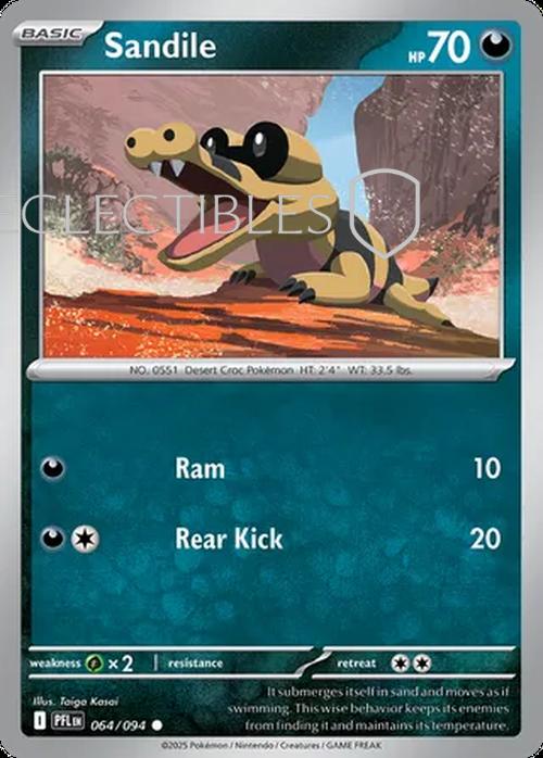 Pokemon Phantasmal Flames 064/094 Sandile  Reverse Holo