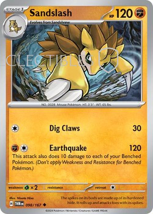 Pokemon Twilight Masquerade 098/167 Sandslash  Reverse Holo