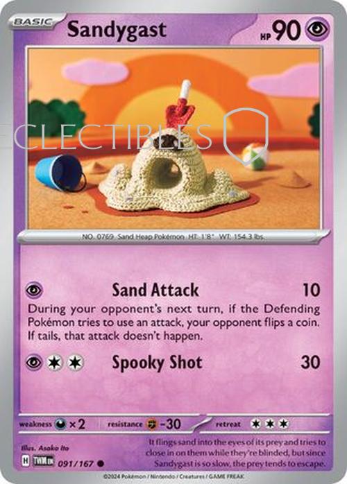Pokemon Twilight Masquerade 091/167 Sandygast  Reverse Holo