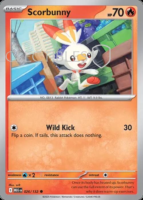 Pokemon Mega Evolutions 026/132 Scorbunny  Reverse Holo
