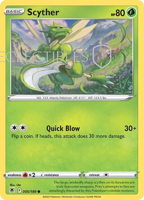 Pokemon Astral Radiance 005/189 Scyther  Reverse Holo