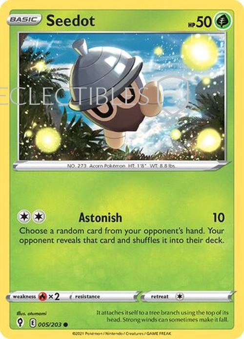 Pokemon Evolving Skies 005/203 Seedot  Reverse Holo
