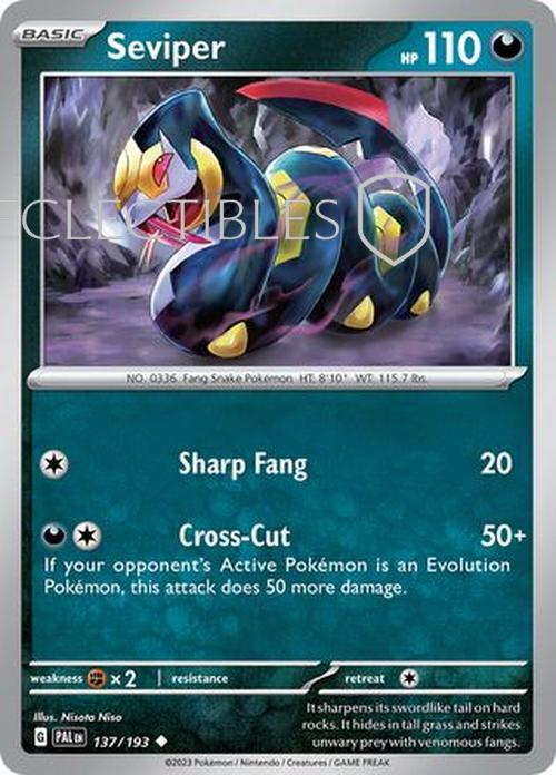 Pokemon Paldea Evolved  137/193 Seviper  Reverse Holo
