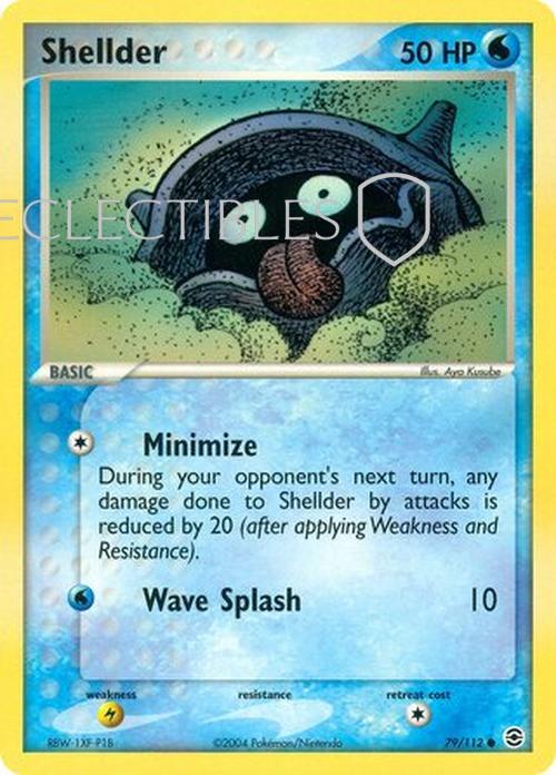 Pokemon EX FireRed & LeafGreen 079/112 Shellder Reverse Holo