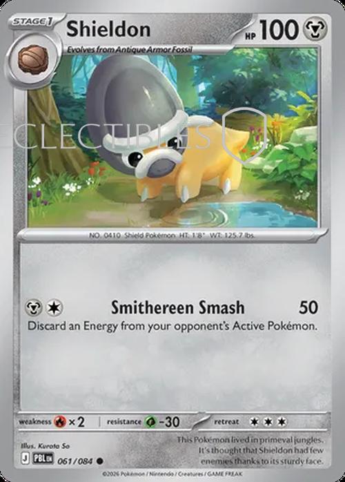 Pokemon pitch black 061/84 Shieldon  Reverse Holo