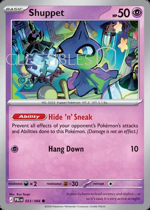 Pokemon pitch black 033/84 Shuppet  Reverse Holo