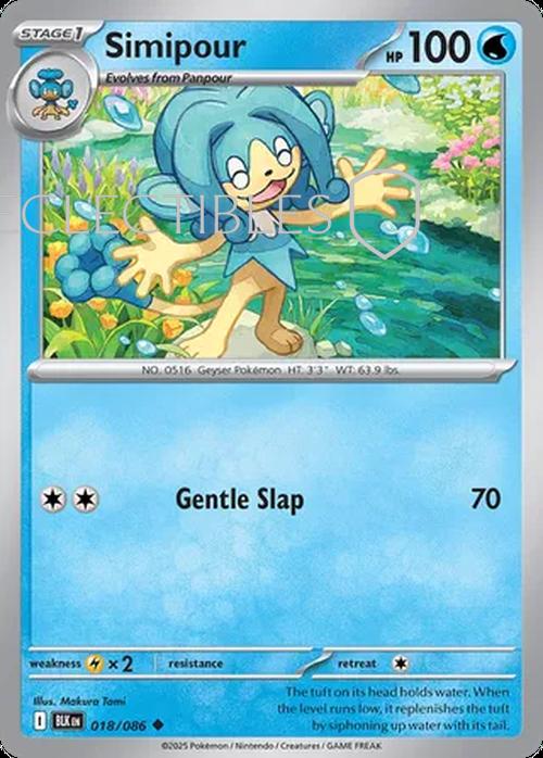 Pokemon Black Bolt 018/086 Simipour Pokeball Holo