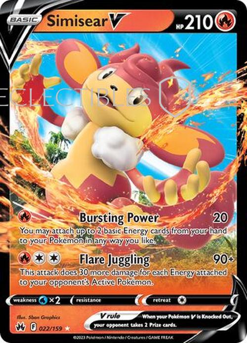 Pokemon Crown Zenith 022/159 Simisear V