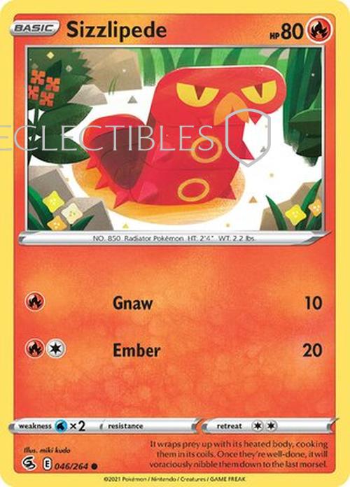Pokemon Fusion Strike 046/264 Sizzlipede  Reverse Holo