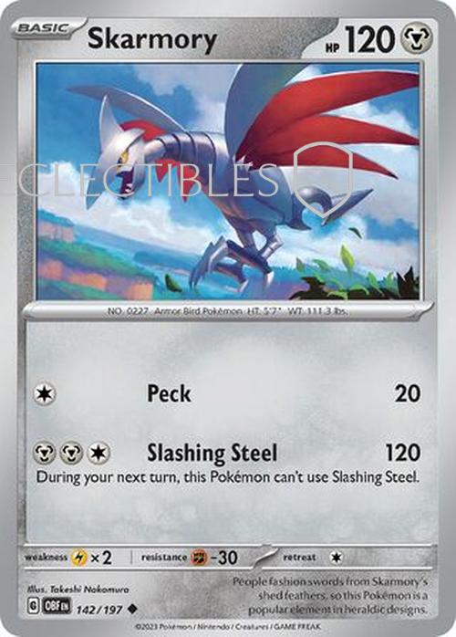 Pokemon Obsidian Flame 142/197 Skarmory  Reverse Holo