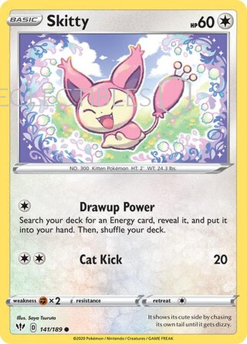 Pokemon Darkness Ablaze 141/189 Skitty  Reverse Holo