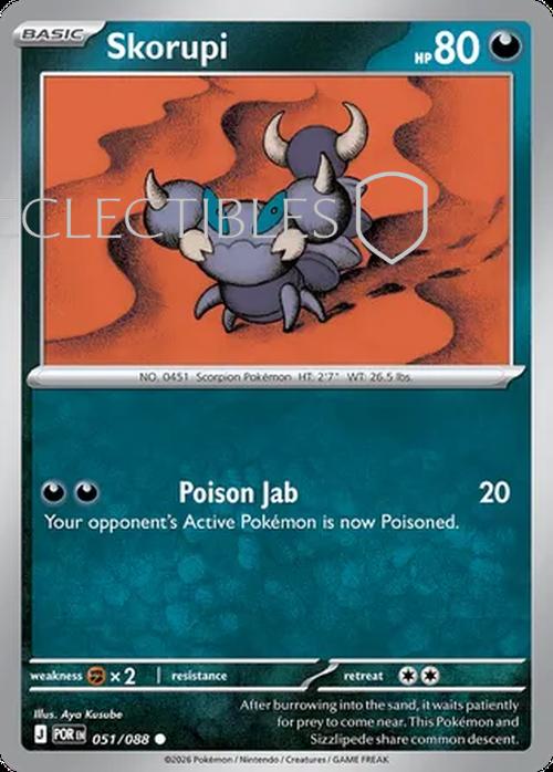 Pokemon Perfect Order 051/88 Skorupi  Reverse Holo