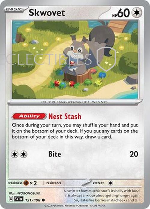 Pokemon Scarlet & Violet 151/198 Skwovet  Reverse Holo