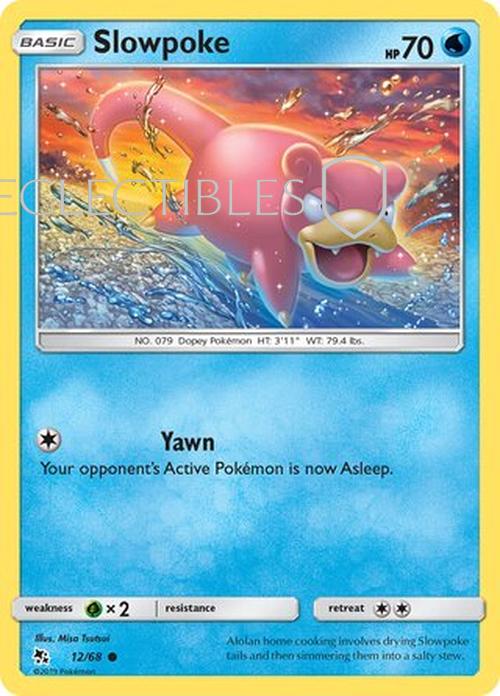 Pokemon Hidden Fates 12/68 Slowpoke  Reverse Holo