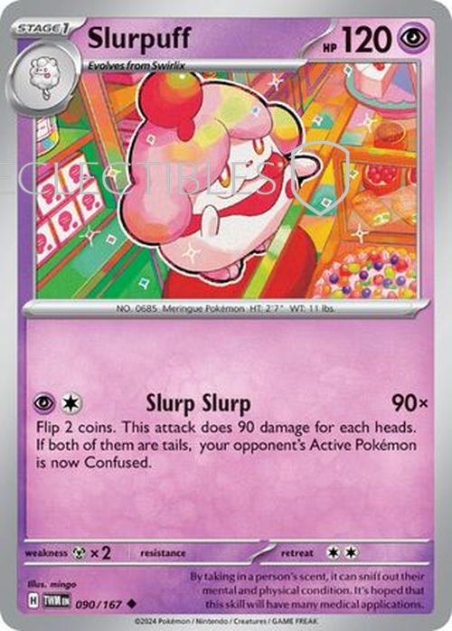 Pokemon Twilight Masquerade 090/167 Slurpuff  Reverse Holo