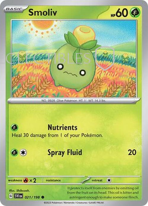 Pokemon Scarlet & Violet 021/198 Smoliv  Reverse Holo