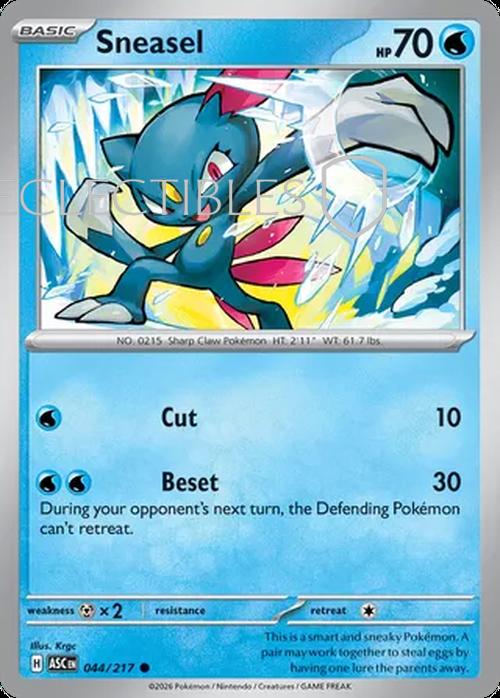 Pokemon Ascended Heroes 044/217 Sneasel  Reverse Holo