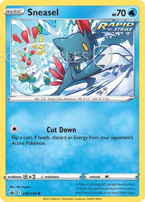 Pokemon Chilling reign 030/198 Sneasel  Reverse Holo