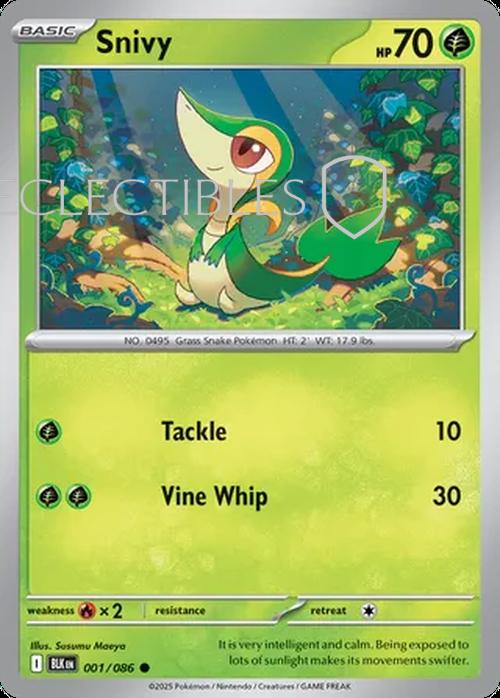 Pokemon Black Bolt 001/086 Snivy  Reverse Holo