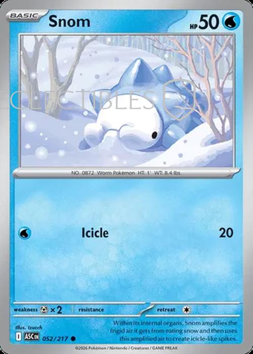Pokemon Ascended Heroes 052/217 Snom  Reverse Holo