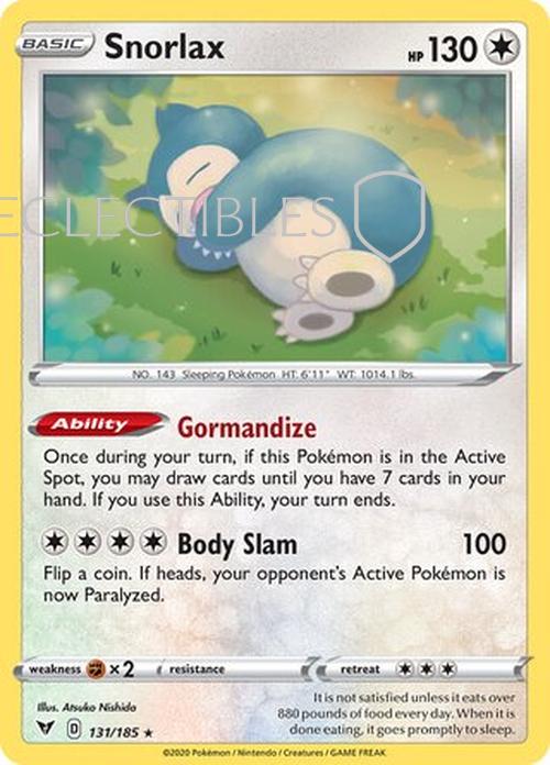 Pokemon Vivid Voltage 131/185 Snorlax Reverse Holo