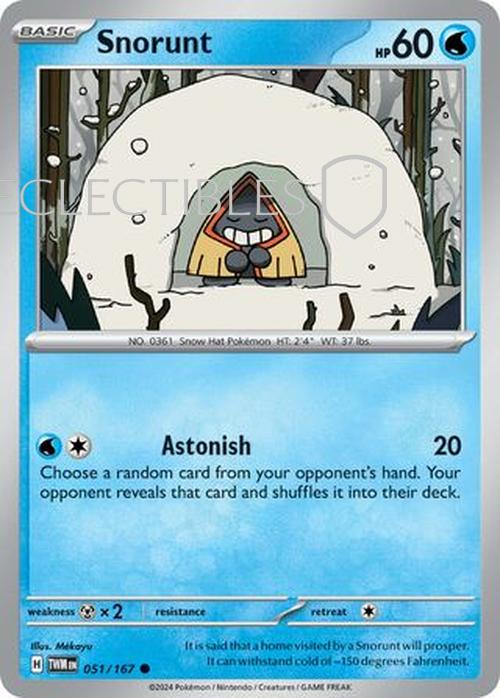 Pokemon Twilight Masquerade 051/167 Snorunt  Reverse Holo