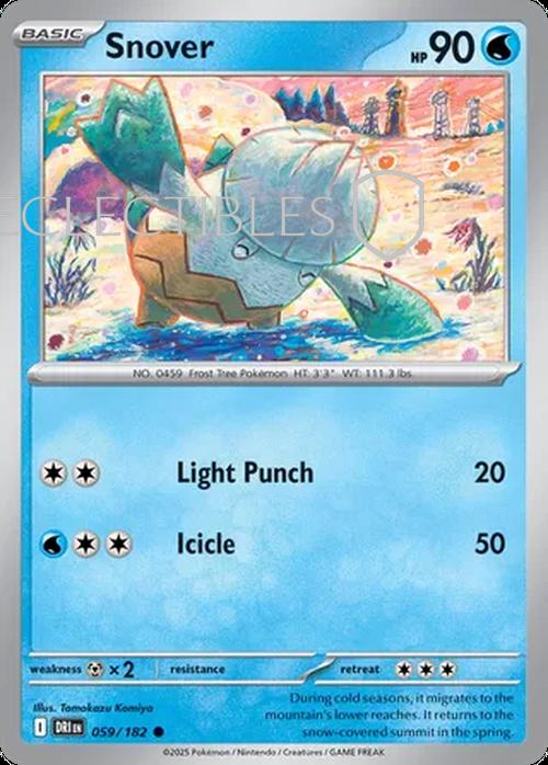 Pokemon Destined Rivals 059/182 Snover  Reverse Holo