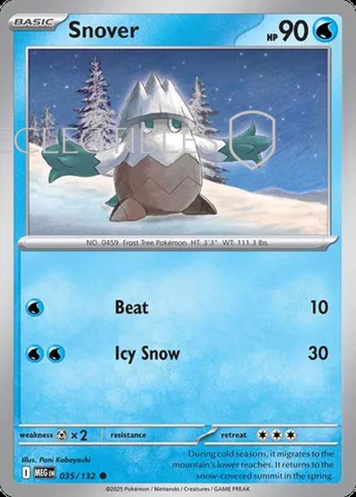 Pokemon Mega Evolutions 035/132 Snover  Reverse Holo