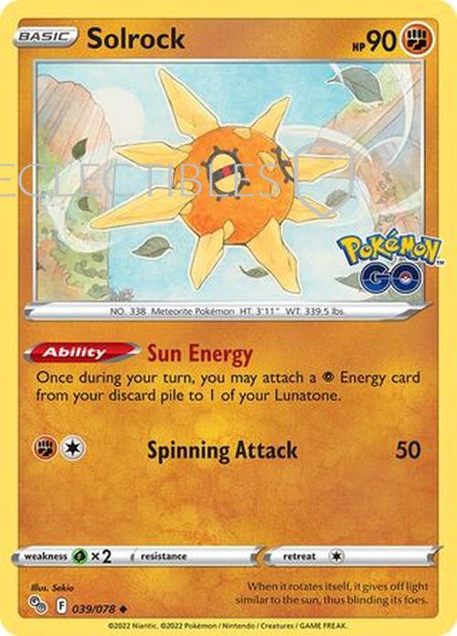 Pokemon Go 039/078 Solrock  Reverse Holo