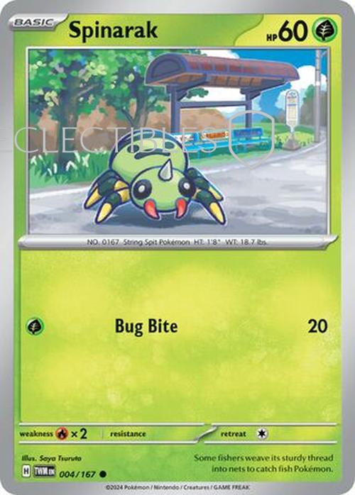 Pokemon Twilight Masquerade 004/167 Spinarak  Reverse Holo