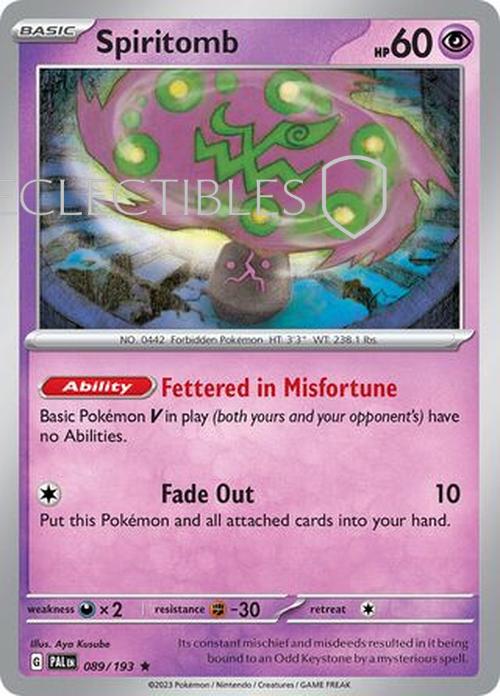 Pokemon Paldea Evolved  089/193 Spiritomb Holo