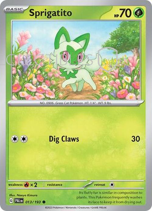 Pokemon Paldea Evolved  013/193 Sprigatito  Reverse Holo