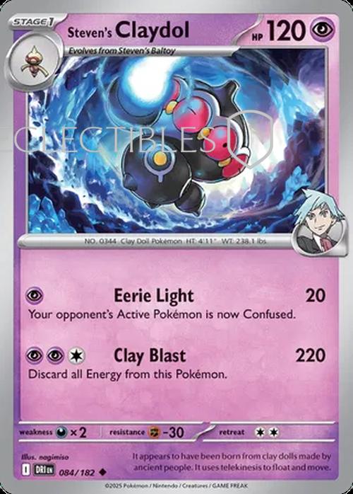 Pokemon Destined Rivals 084/182 Stevens Claydol  Reverse Holo