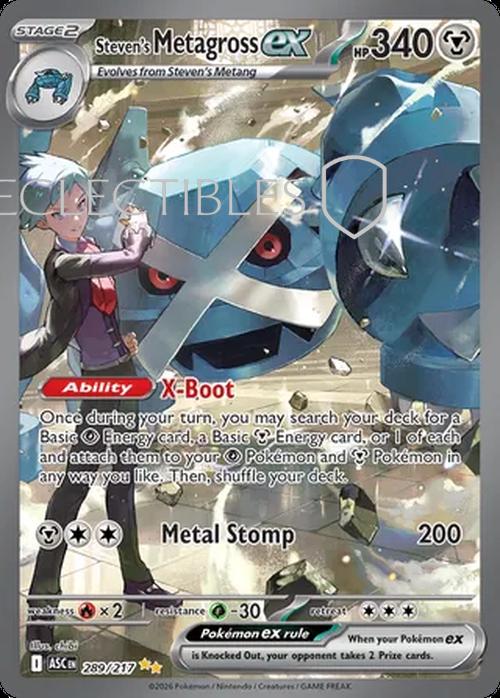 Pokemon Ascended Heroes 289/217 Stevens Metagross ex
