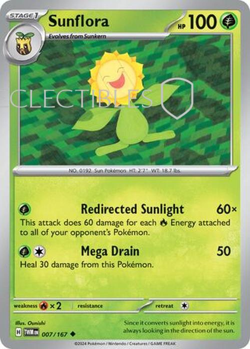 Pokemon Twilight Masquerade 007/167 Sunflora  Reverse Holo
