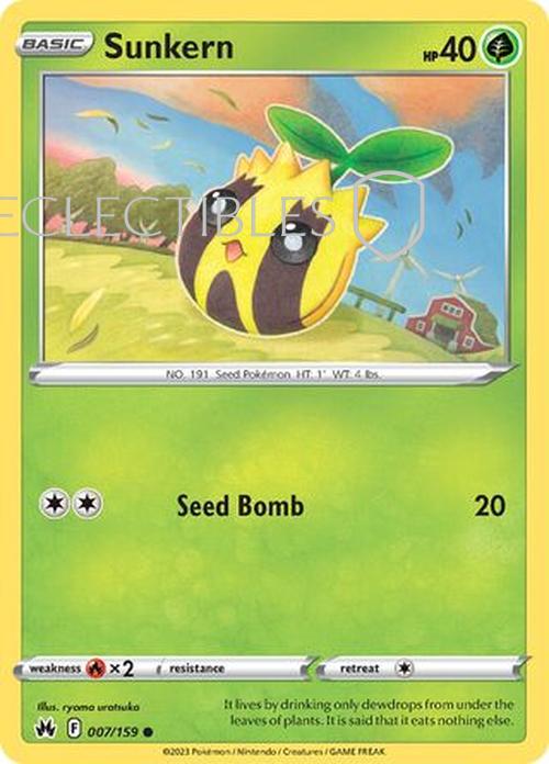 Pokemon Crown Zenith 007/159 Sunkern  Reverse Holo