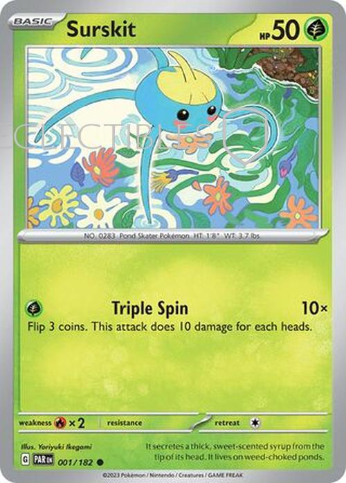 Pokemon Paradox Rift 001/182 Surskit  Reverse Holo