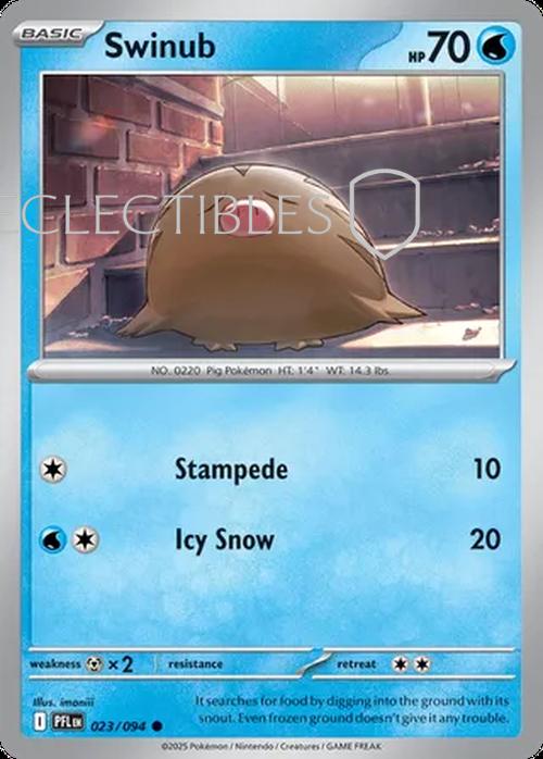 Pokemon Phantasmal Flames 023/094 Swinub  Reverse Holo