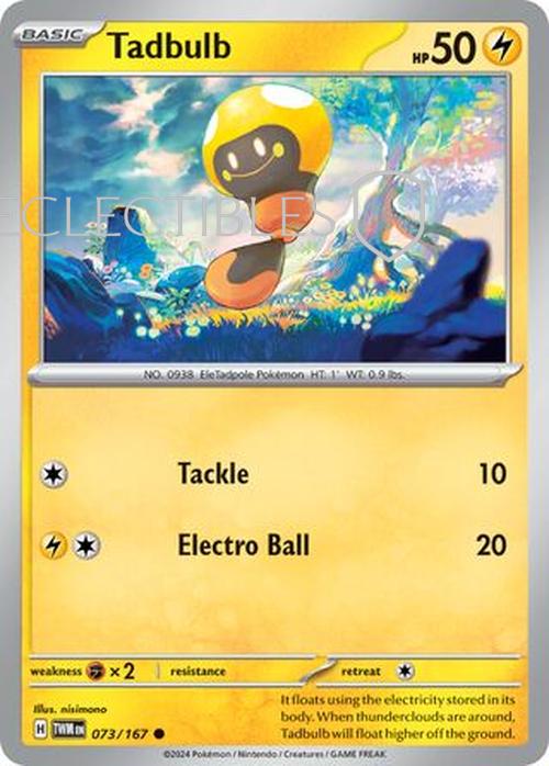 Pokemon Twilight Masquerade 073/167 Tadbulb  Reverse Holo