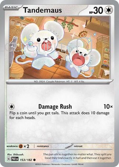 Pokemon Paradox Rift 153/182 Tandemaus  Reverse Holo