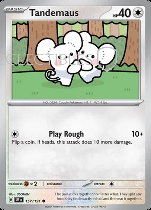 Pokemon Surging Sparks 157/191 Tandemaus  Reverse Holo