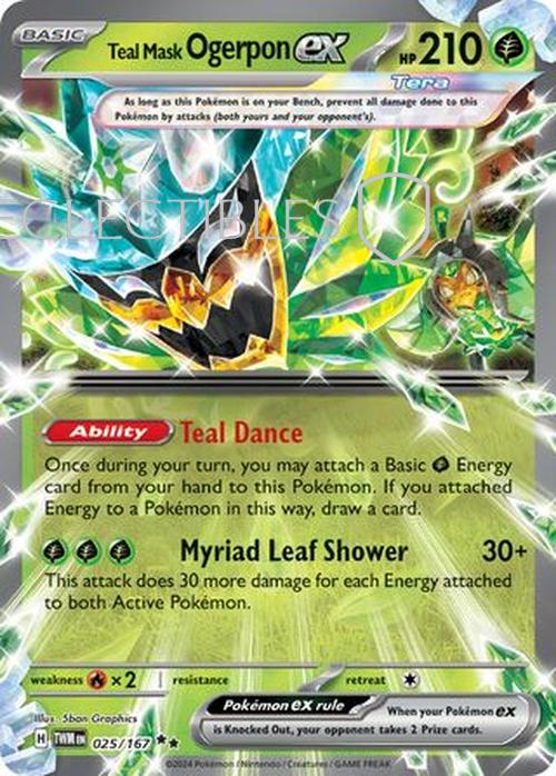 Pokemon Twilight Masquerade 025/167 Teal Mask Ogerpon ex
