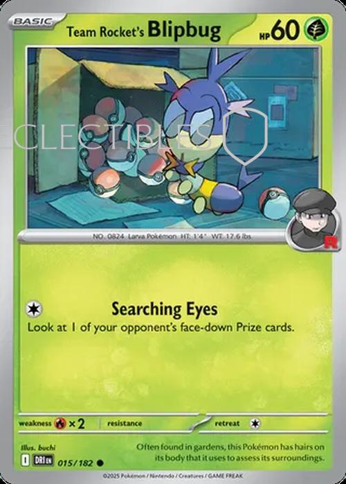 Pokemon Destined Rivals 015/182 Team Rockets Blipbug  Reverse Holo