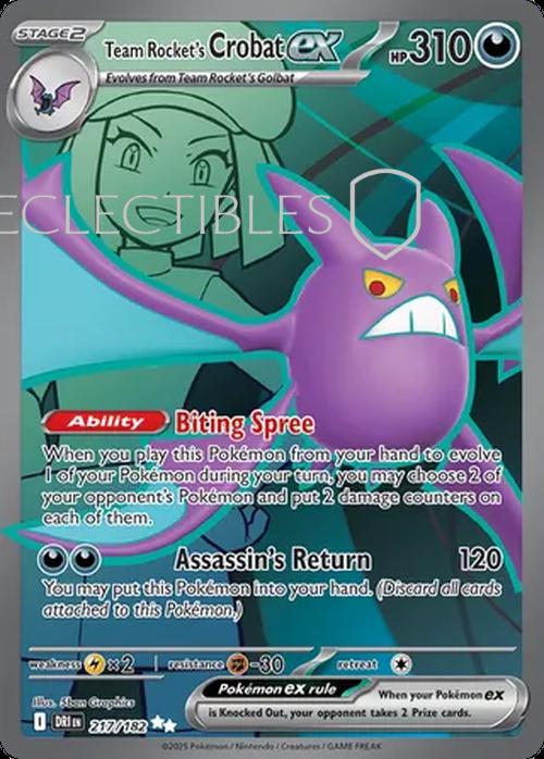 Pokemon Destined Rivals 217/182 Team Rockets Crobat ex