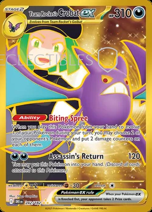 Pokemon Destined Rivals 242/182 Team Rockets Crobat ex
