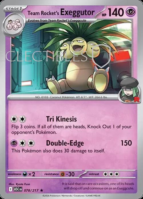 Pokemon Ascended Heroes 078/217Team Rockets Exeggutor Holo