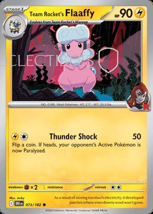 Pokemon Destined Rivals 073/182 Team Rockets Flaaffy  Reverse Holo